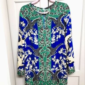 Maxazria  Navy Green Sleeves Sz Small Dress